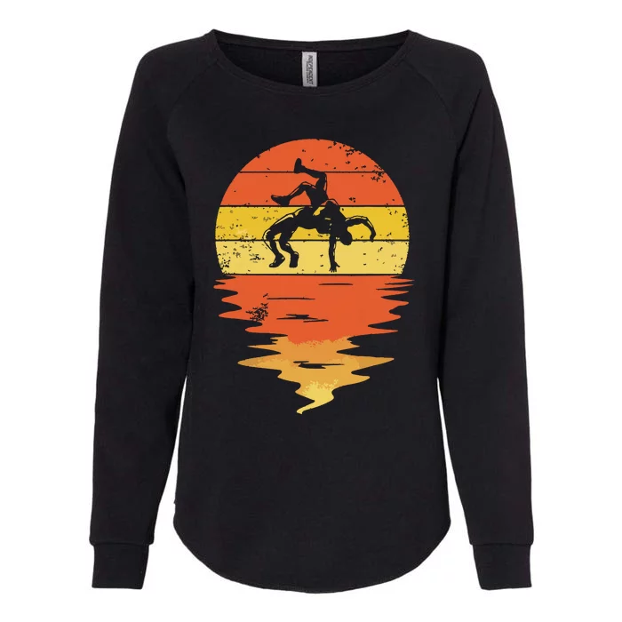 Wrestling Retro Sunset 70s Vintage Wrestling Womens California Wash Sweatshirt