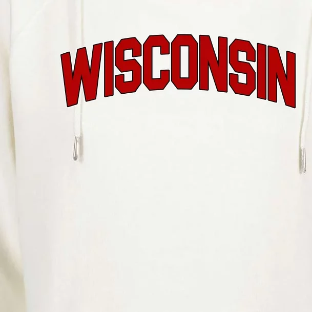 Wisconsin Retro State Womens Funnel Neck Pullover Hood