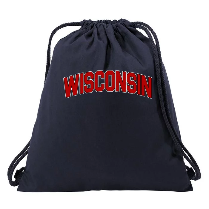 Wisconsin Retro State Drawstring Bag