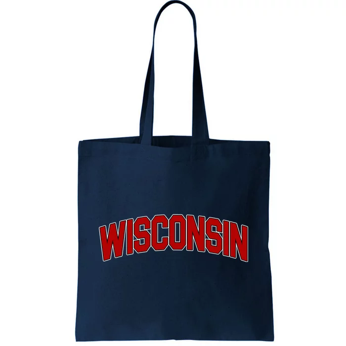 Wisconsin Retro State Tote Bag