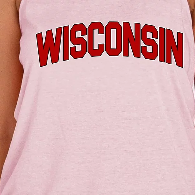 Wisconsin Retro State Women's Knotted Racerback Tank