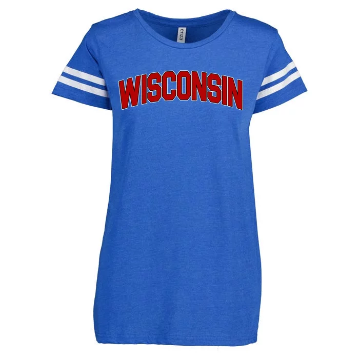 Wisconsin Retro State Enza Ladies Jersey Football T-Shirt