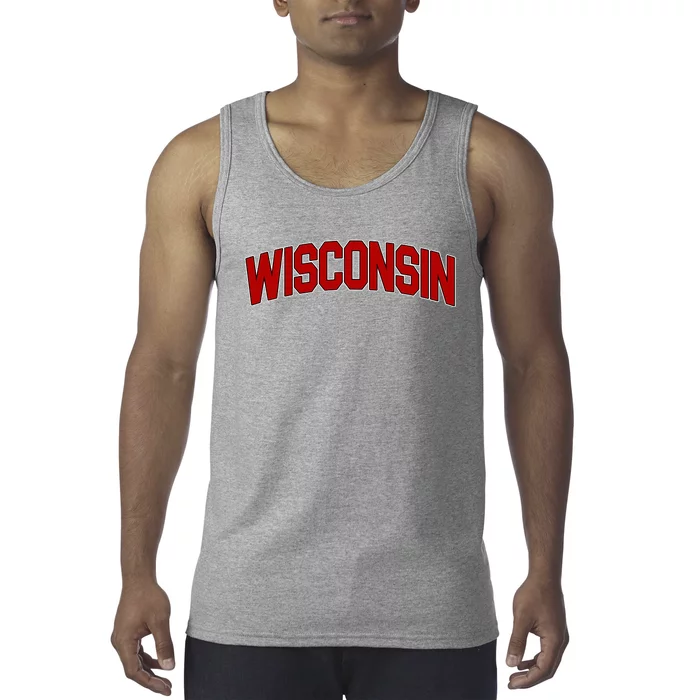 Wisconsin Retro State Tank Top