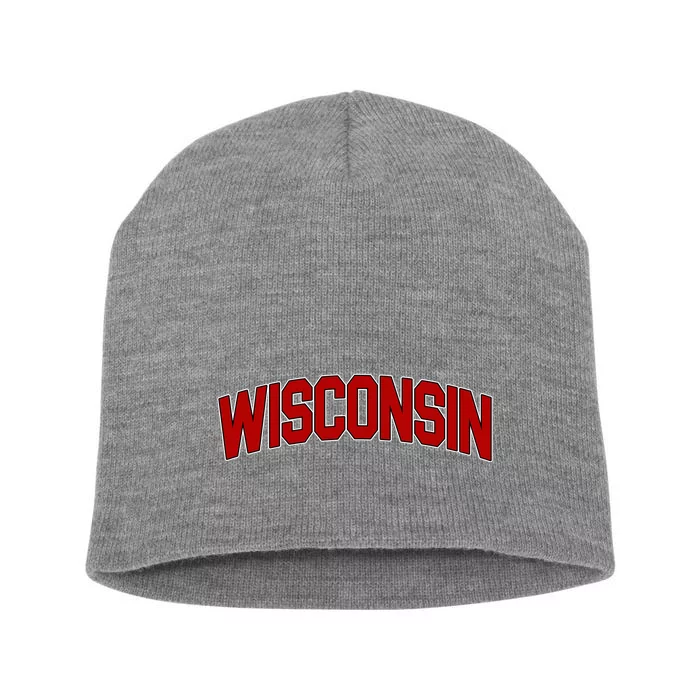 Wisconsin Retro State Short Acrylic Beanie