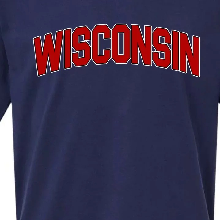 Wisconsin Retro State Sueded Cloud Jersey T-Shirt