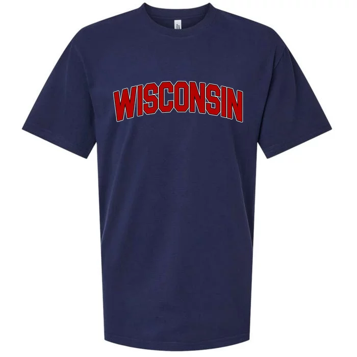 Wisconsin Retro State Sueded Cloud Jersey T-Shirt