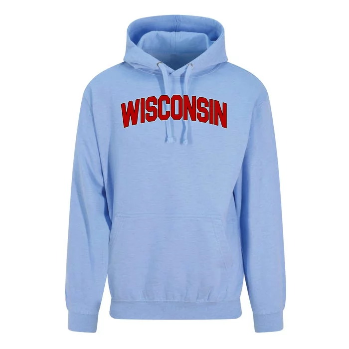 Wisconsin Retro State Unisex Surf Hoodie