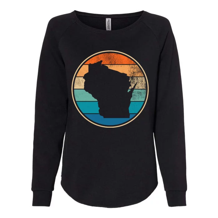 Wisconsin Retro Sunset State Womens California Wash Sweatshirt