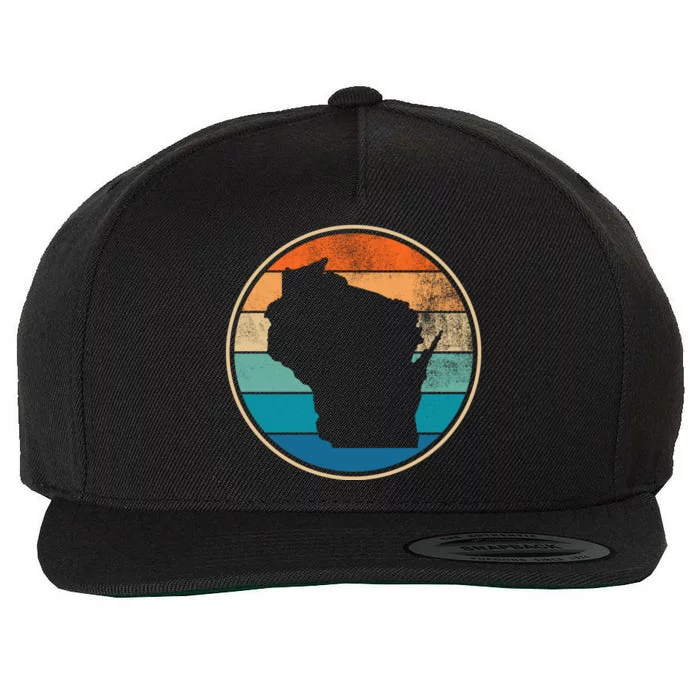 Wisconsin Retro Sunset State Wool Snapback Cap