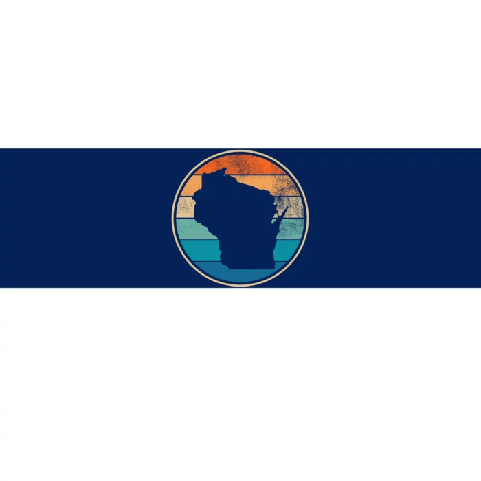 Wisconsin Retro Sunset State Bumper Sticker