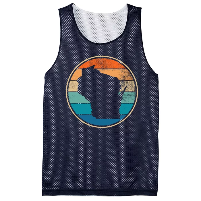 Wisconsin Retro Sunset State Mesh Reversible Basketball Jersey Tank