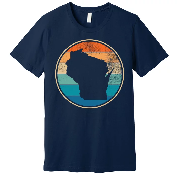 Wisconsin Retro Sunset State Premium T-Shirt