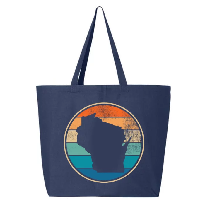 Wisconsin Retro Sunset State 25L Jumbo Tote