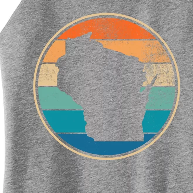 Wisconsin Retro Sunset State Women’s Perfect Tri Rocker Tank