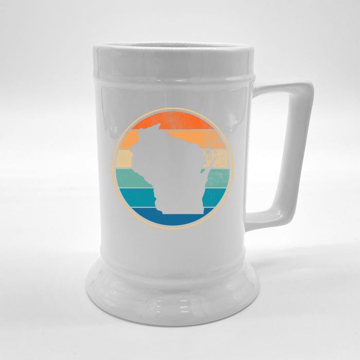 Wisconsin Retro Sunset State Front & Back Beer Stein