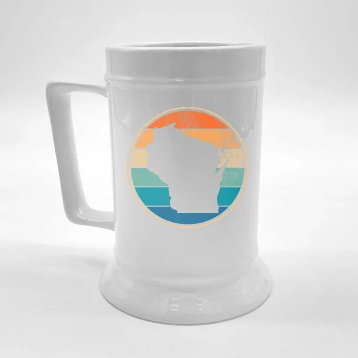 Wisconsin Retro Sunset State Front & Back Beer Stein