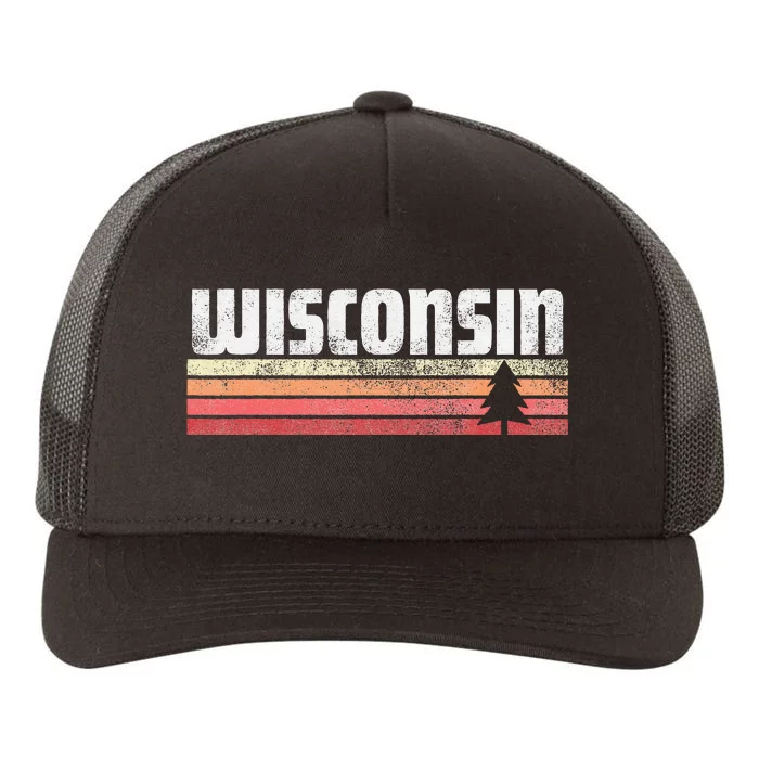 Wisconsin Retro Style 70s 80s 90s Home Gift Yupoong Adult 5-Panel Trucker Hat