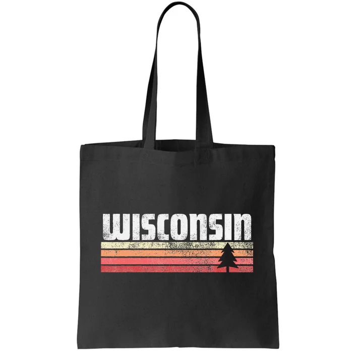 Wisconsin Retro Style 70s 80s 90s Home Gift Tote Bag