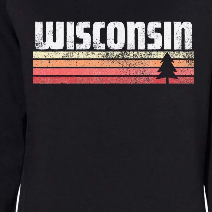 Wisconsin Retro Style 70s 80s 90s Home Gift Womens California Wash Sweatshirt