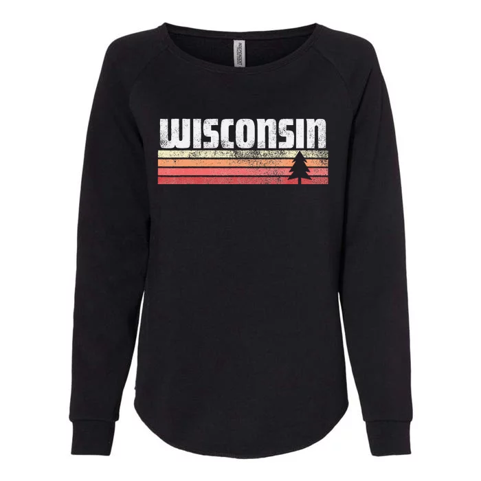 Wisconsin Retro Style 70s 80s 90s Home Gift Womens California Wash Sweatshirt