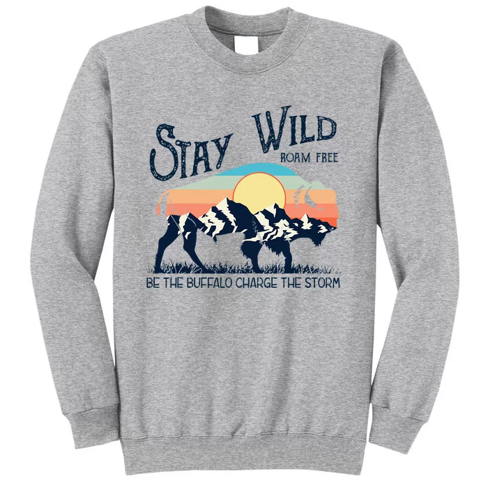 W4mx Retro Stay Wild Roam Free The Buffalo Charge The Storm Tall Sweatshirt