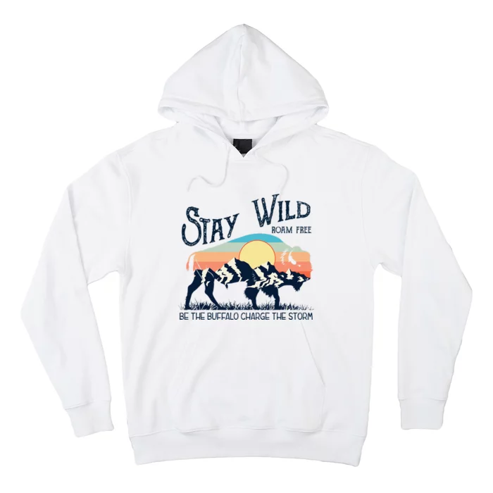 W4mx Retro Stay Wild Roam Free The Buffalo Charge The Storm Hoodie