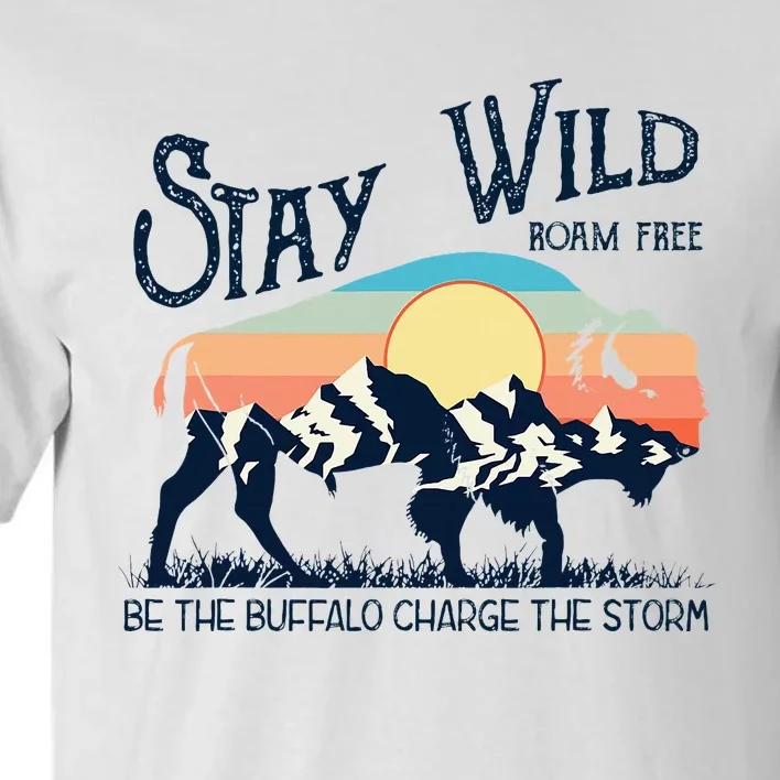 W4mx Retro Stay Wild Roam Free The Buffalo Charge The Storm Tall T-Shirt