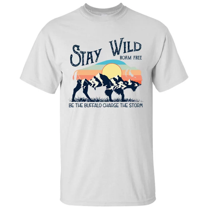 W4mx Retro Stay Wild Roam Free The Buffalo Charge The Storm Tall T-Shirt