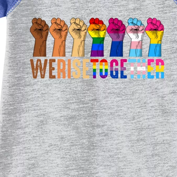 We Rise Together Black Lgbt Gay Pride Support Lgbtq Parade Gift Infant Baby Jersey Bodysuit