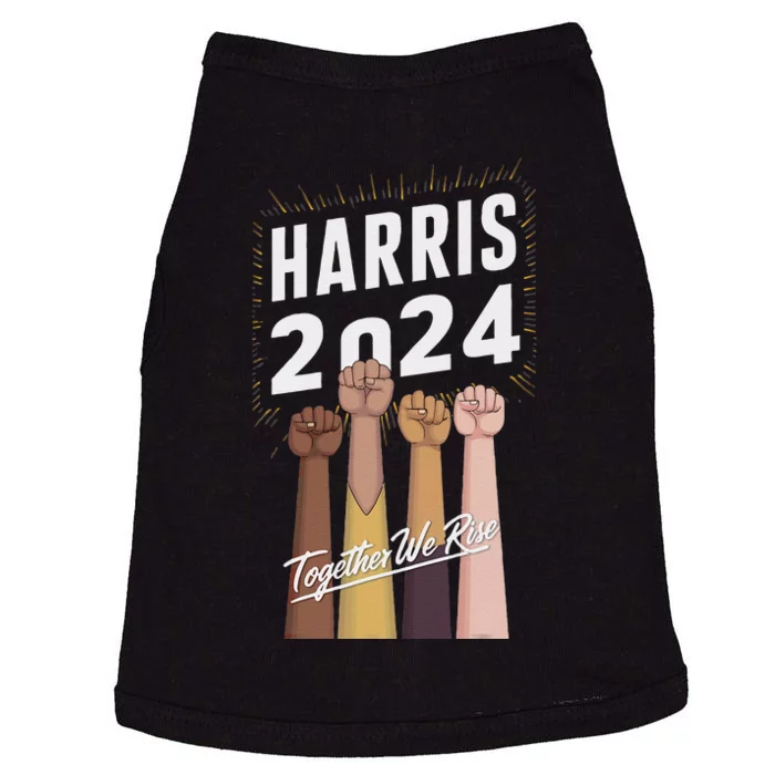 We Rise Together Kamala Harris Multi Cultural Doggie Tank