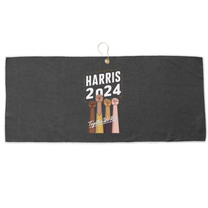 We Rise Together Kamala Harris Multi Cultural Large Microfiber Waffle Golf Towel