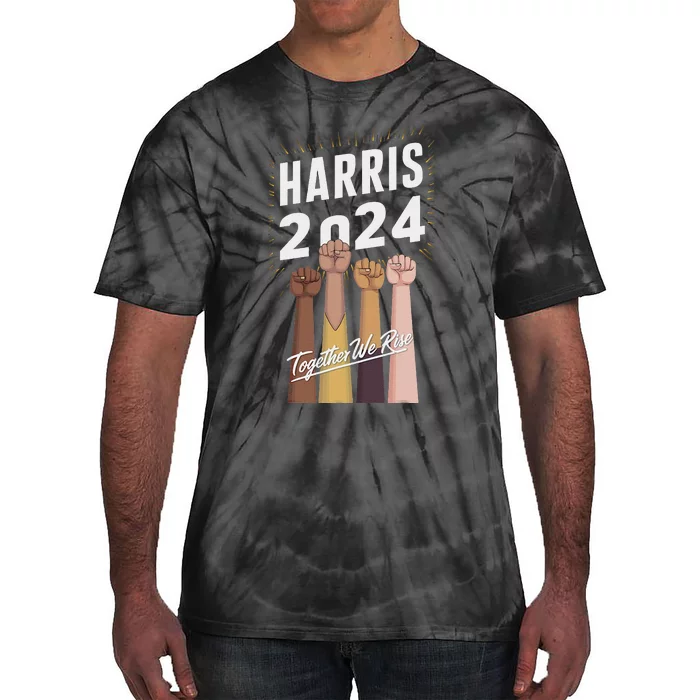 We Rise Together Kamala Harris Multi Cultural Tie-Dye T-Shirt