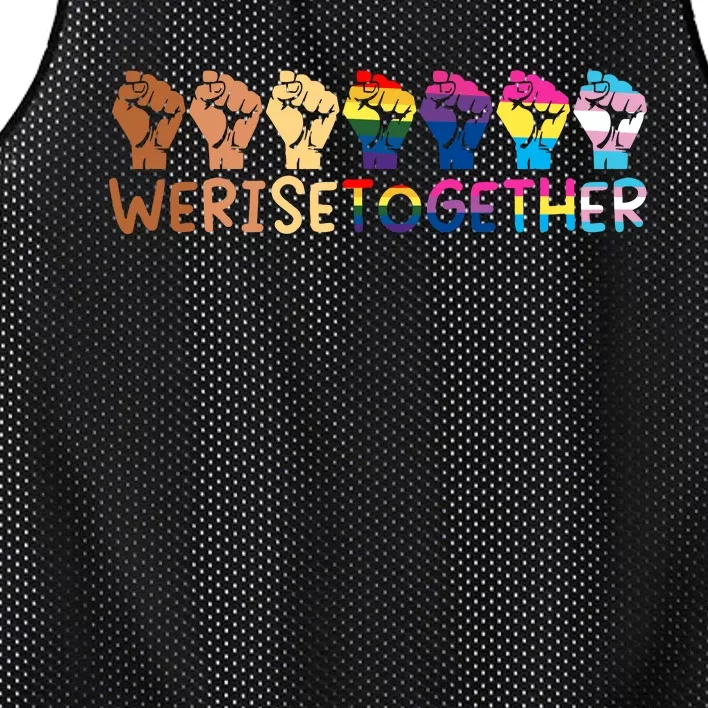 We Rise Together Pride Month Strong Hands Black Lives Matter Human Rights Mesh Reversible Basketball Jersey Tank