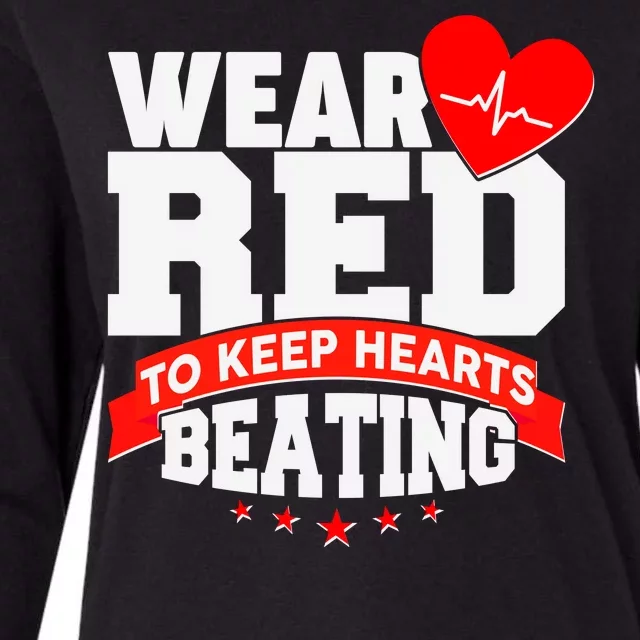 Wear Red To Keep Hearts Beating Heart Health Awareness Womens Cotton Relaxed Long Sleeve T-Shirt