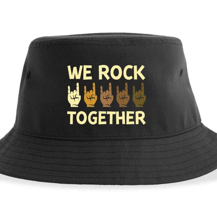 We Rock Together Hands Rock Lovers Sustainable Bucket Hat