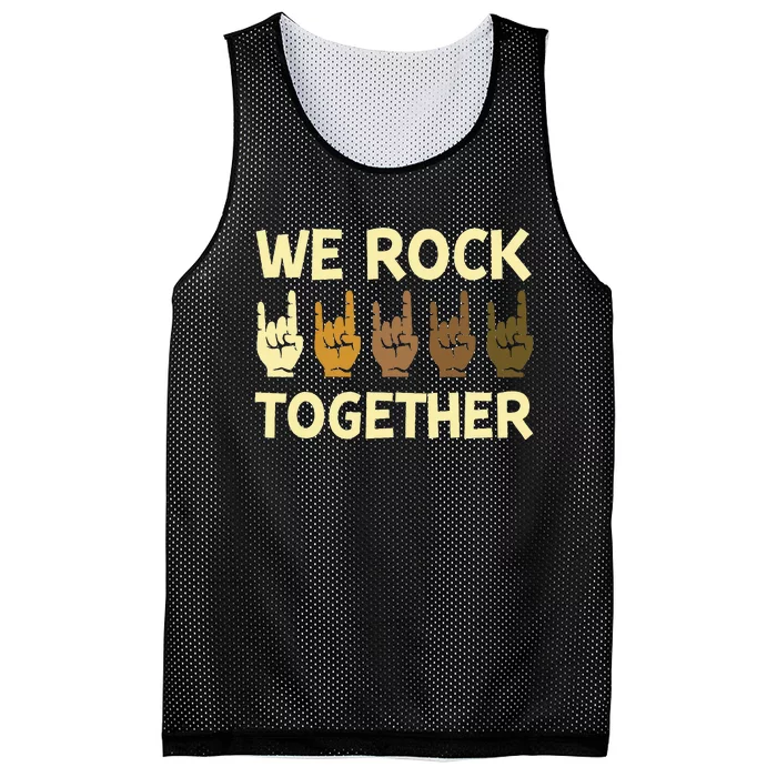 We Rock Together Hands Rock Lovers Mesh Reversible Basketball Jersey Tank