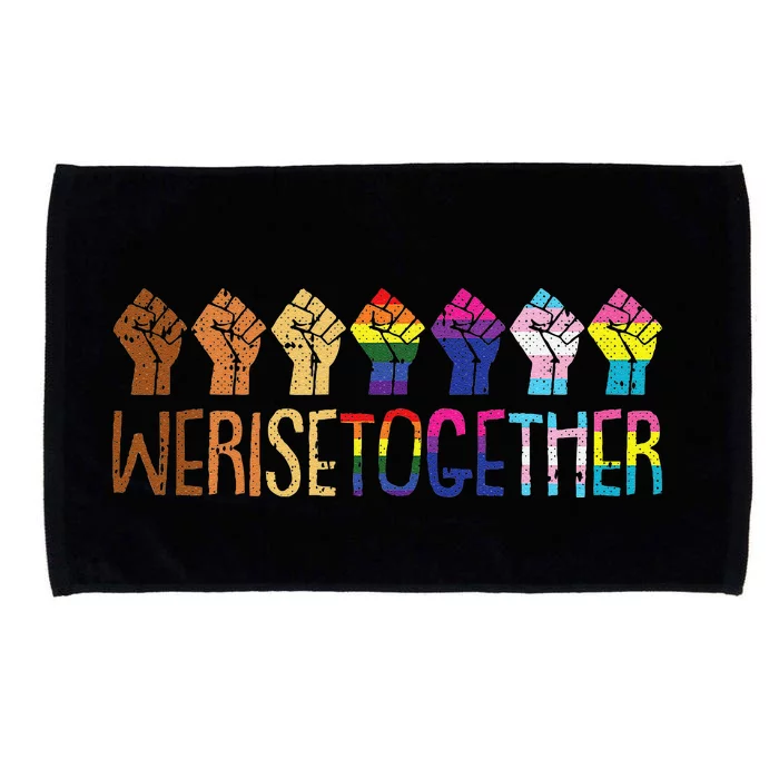 We Rise Together Lgbtq Pride Social Justice Equality Ally Microfiber Hand Towel