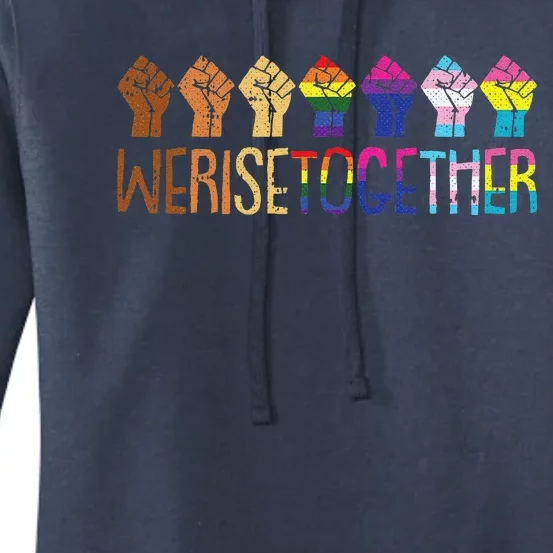 We Rise Together Lgbtq Pride Social Justice Equality Ally Women's Pullover Hoodie