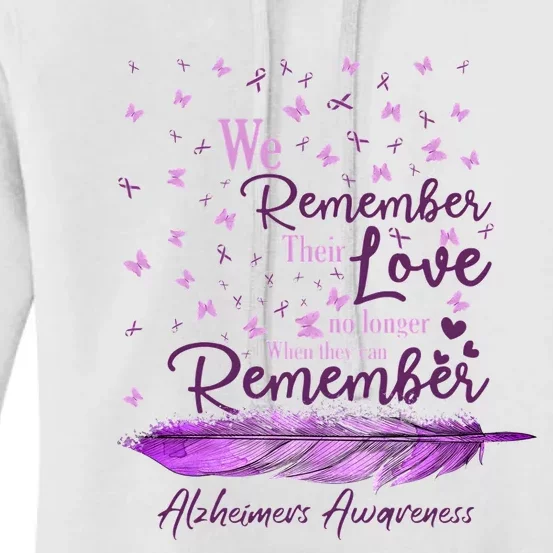 We Remember Their Love Purple Ribbon Alzheimer Support Women's Pullover Hoodie