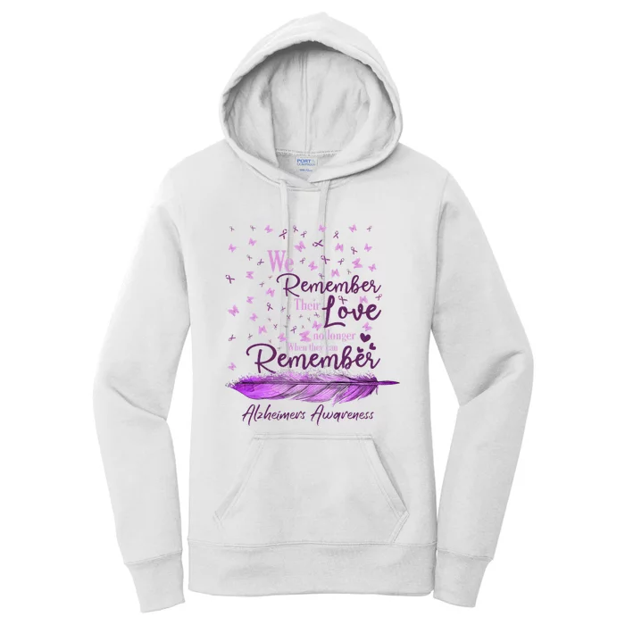 We Remember Their Love Purple Ribbon Alzheimer Support Women's Pullover Hoodie