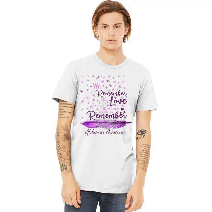 We Remember Their Love Purple Ribbon Alzheimer Support Premium T-Shirt