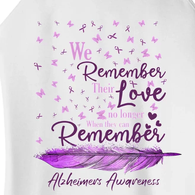 We Remember Their Love Purple Ribbon Alzheimer Support Women’s Perfect Tri Rocker Tank