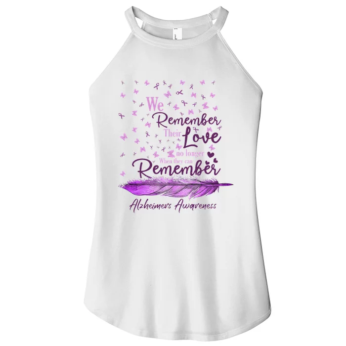 We Remember Their Love Purple Ribbon Alzheimer Support Women’s Perfect Tri Rocker Tank