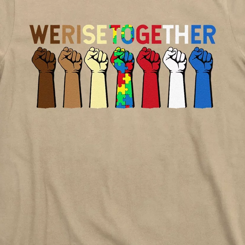 We Rise Together Puzzle Inspirational Autism Awareness Gift T-Shirt