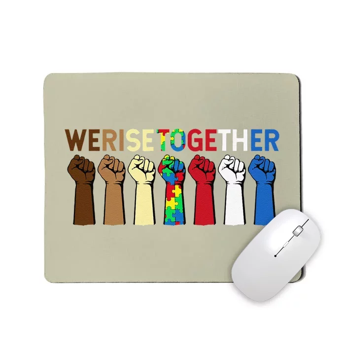 We Rise Together Puzzle Inspirational Autism Awareness Gift Mousepad