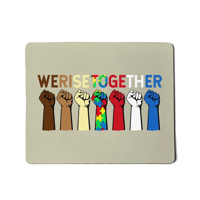 We Rise Together Puzzle Inspirational Autism Awareness Gift Mousepad