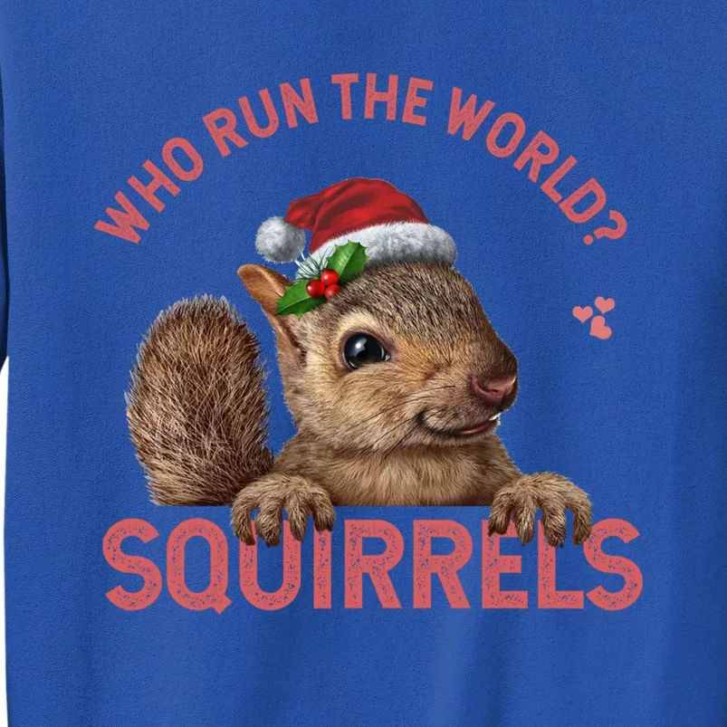 Who Run The World Squirrels Cute Gift Squirrel Christmas Lovers Gift Sweatshirt