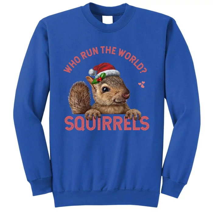 Who Run The World Squirrels Cute Gift Squirrel Christmas Lovers Gift Sweatshirt