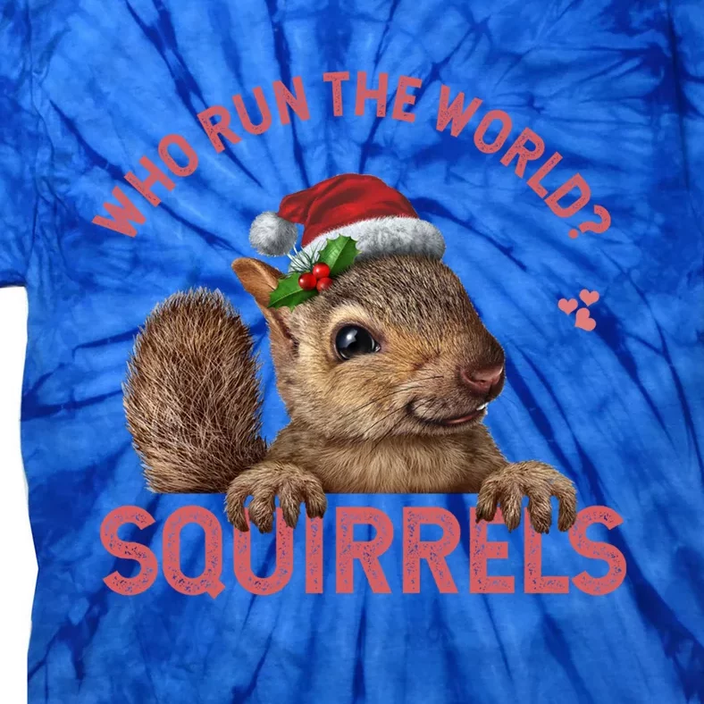 Who Run The World Squirrels Cute Gift Squirrel Christmas Lovers Gift Tie-Dye T-Shirt