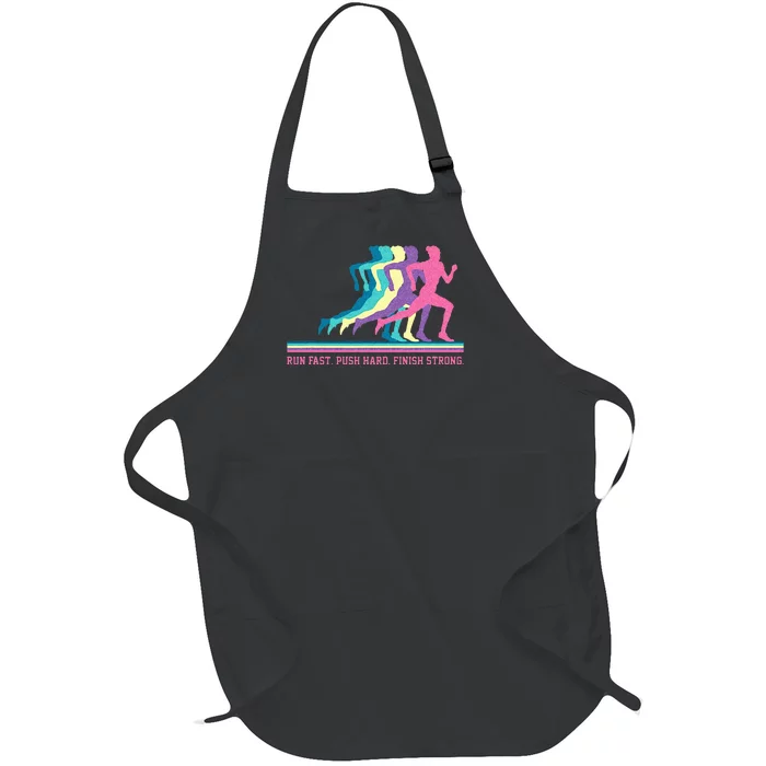 Women Running Track & Field Runner Motivational Training Full-Length Apron With Pocket